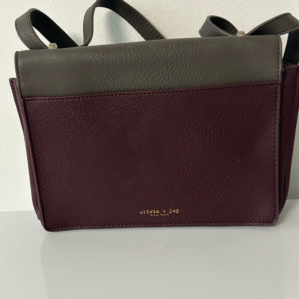 Olivia+joy THE ADLEY COLLECTION bag
Gray /wine color. Faux leather